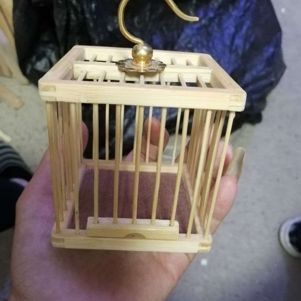 蝈蝈笼蝈蝈养殖笼蝈蝈竹笼蝈蝈养笼小方笼到家 单间小方笼