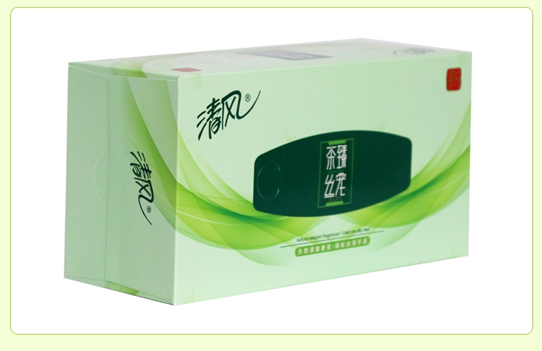 清风(app)抽纸盒装家用客厅汽车内卫生纸130抽6盒整箱茶语抽取式餐巾