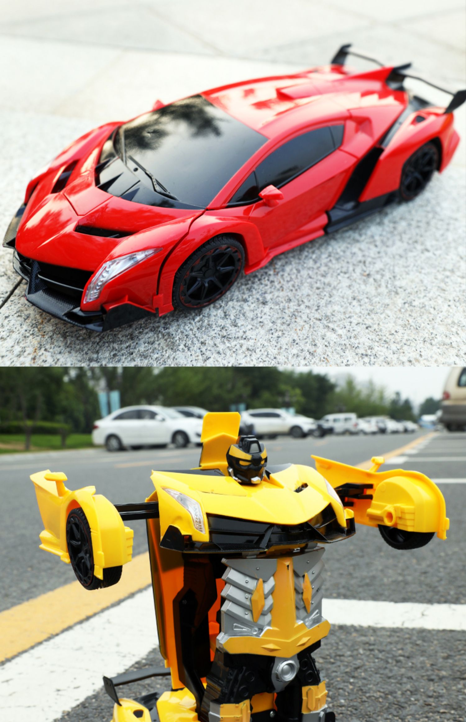 感应变形遥控车充电版汽车变身玩具车金刚机器人儿童玩具男孩赛车真