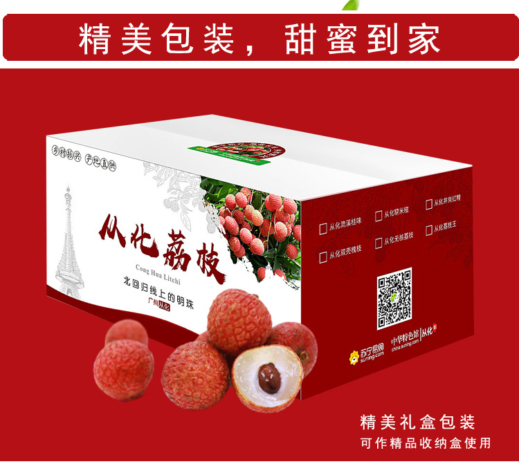 中华特色从化馆晚熟桂味荔枝8斤净果箱装大山深处的美味冷链空运新鲜