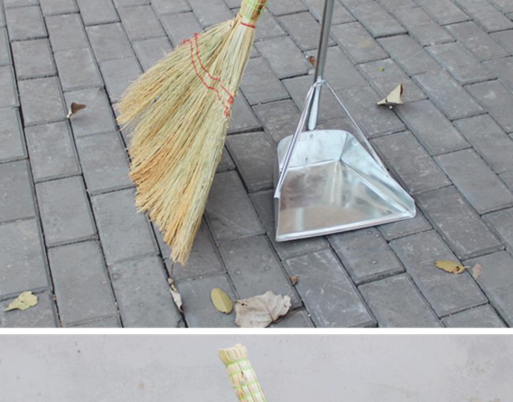 天然高粱杆扫把手工高粱扫把扫地笤帚物业环卫学校家用扫把铁簸箕铁杆