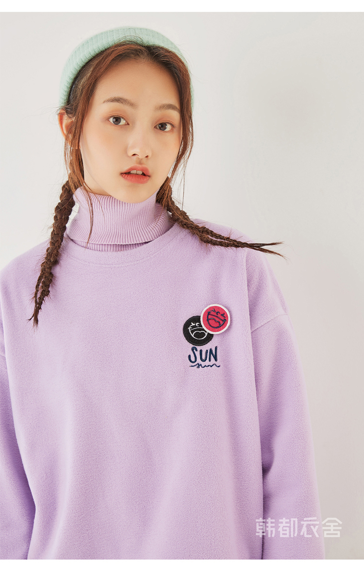 韩都衣舍卫衣女秋冬2020年新款加绒加厚宽松韩版慵懒风潮ins上衣