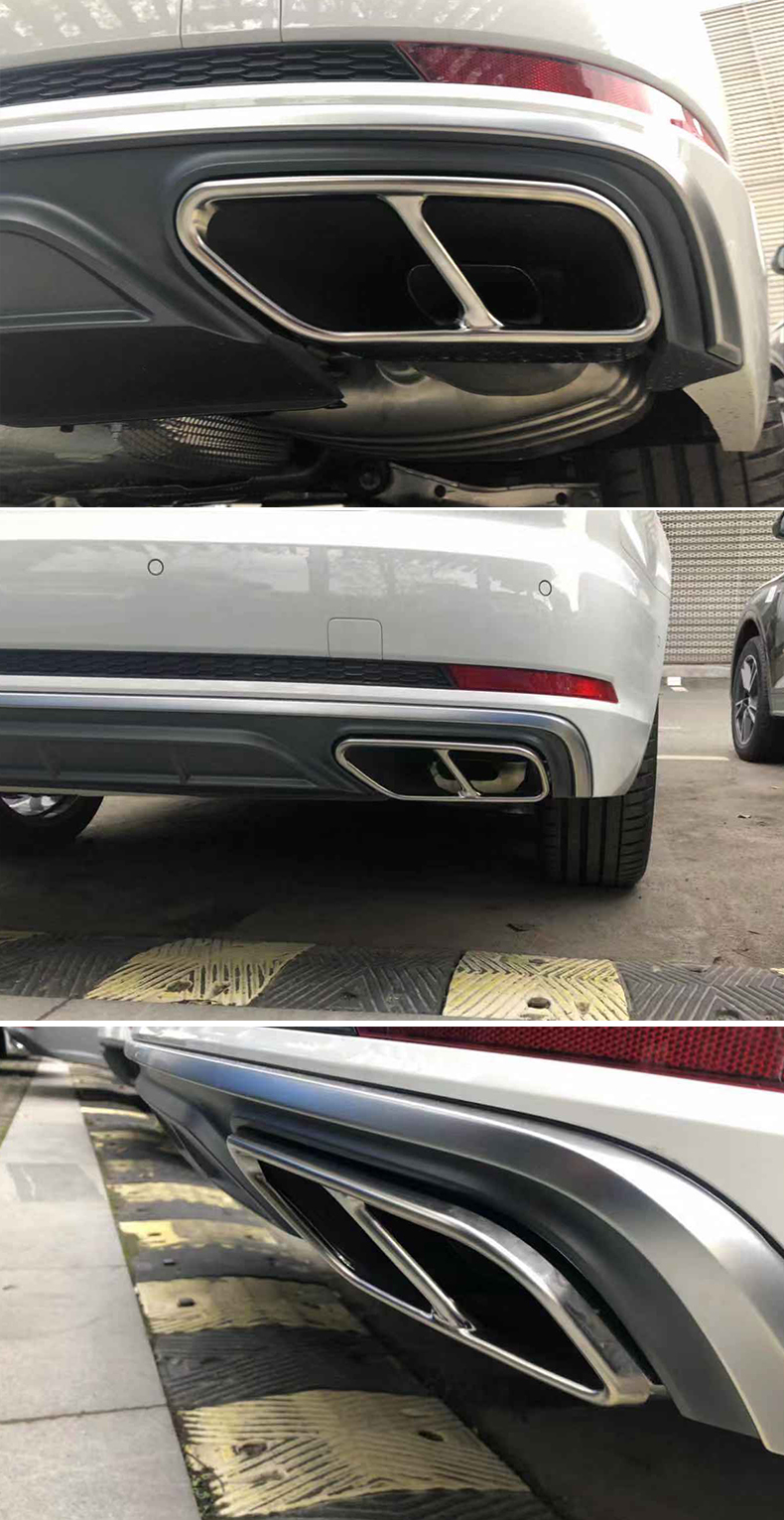 高档品牌 适用于奥迪a6l排气管尾喉四出装饰框q7汽车改装新款a4l黑钛