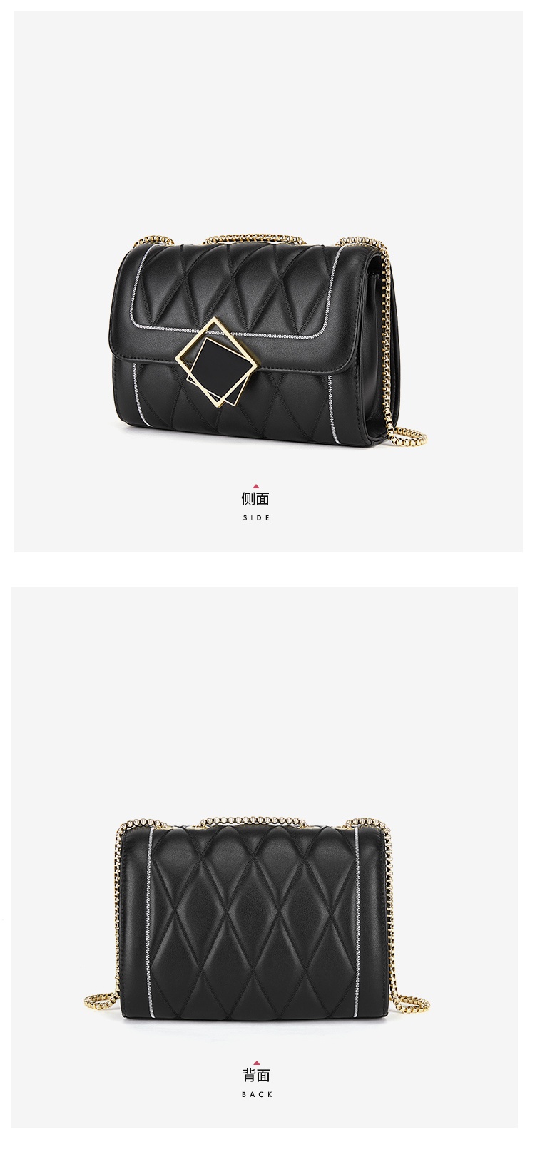 马克华菲女士单肩包790328041024 马克华菲牛皮经典菱格链条女包时尚