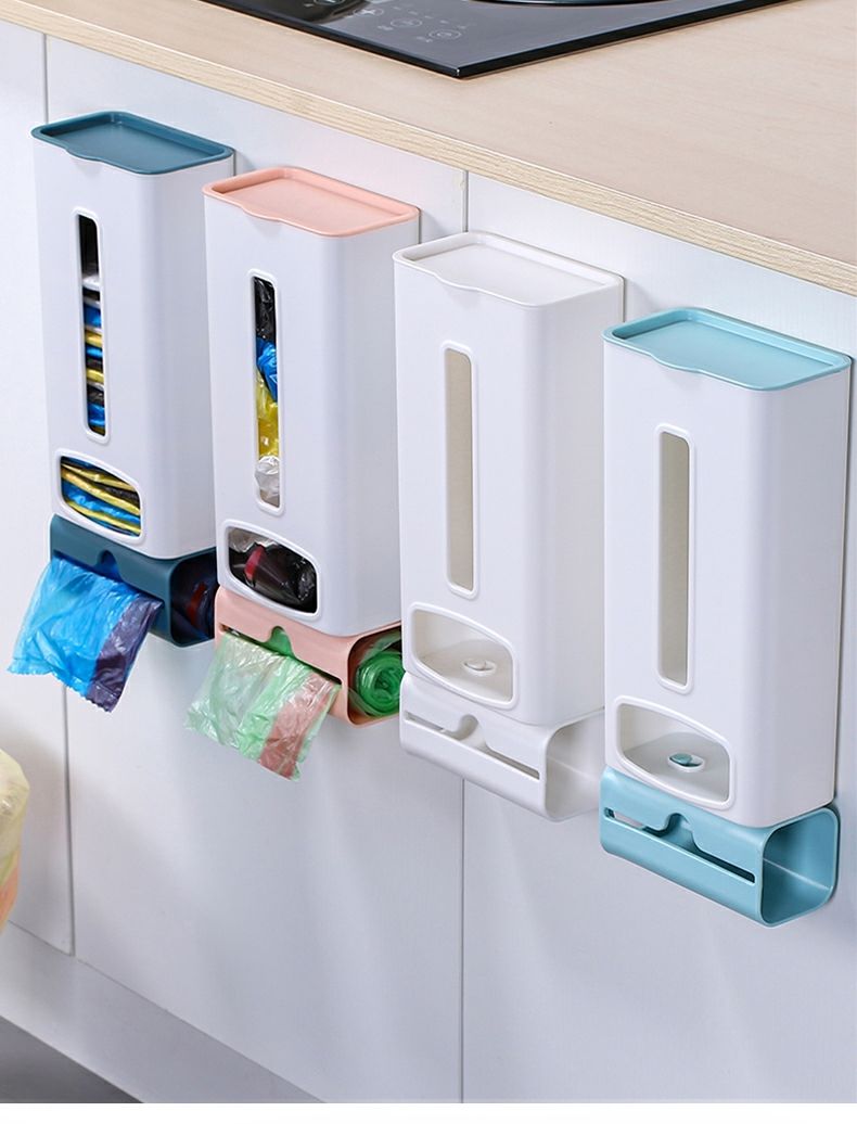 垃圾袋收纳盒神器塑料袋收集器壁挂厨房方便袋子抽取式整理盒大号花色