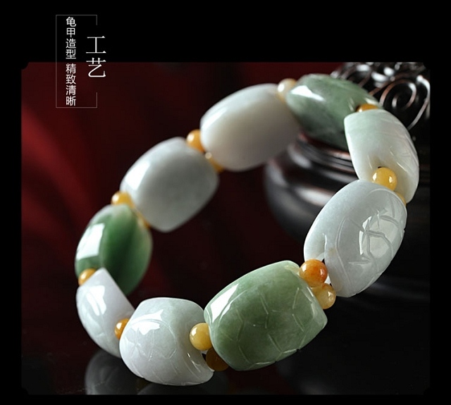 正品玉手串玉手链龟男女款玉器情侣石龟甲玉石富甲天下送礼