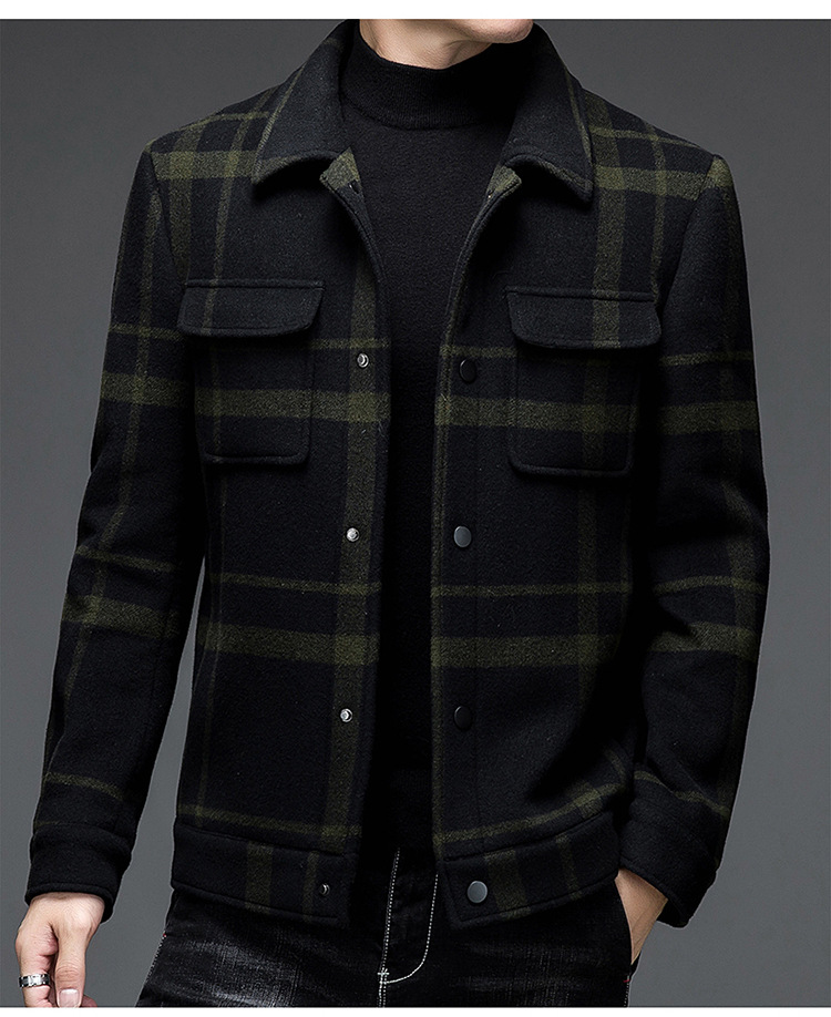 verhouse男士夹克 verhouse 秋冬新款时尚舒适百搭羊毛呢外套休闲翻领