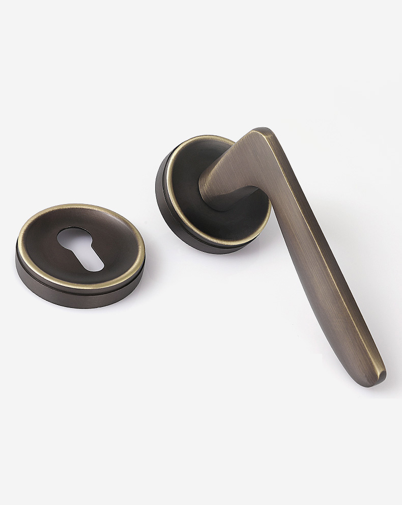 jing ping门锁室内卧室通用型家用金色纯铜轻奢分体磁吸房间门把手