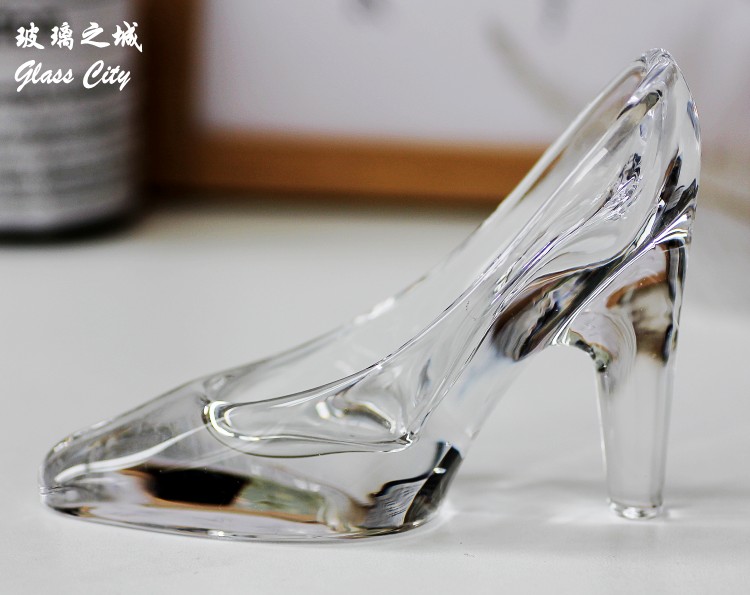 灰姑娘的水晶鞋glass city水晶玻璃鞋灰姑娘高跟鞋永生花配件中号高跟