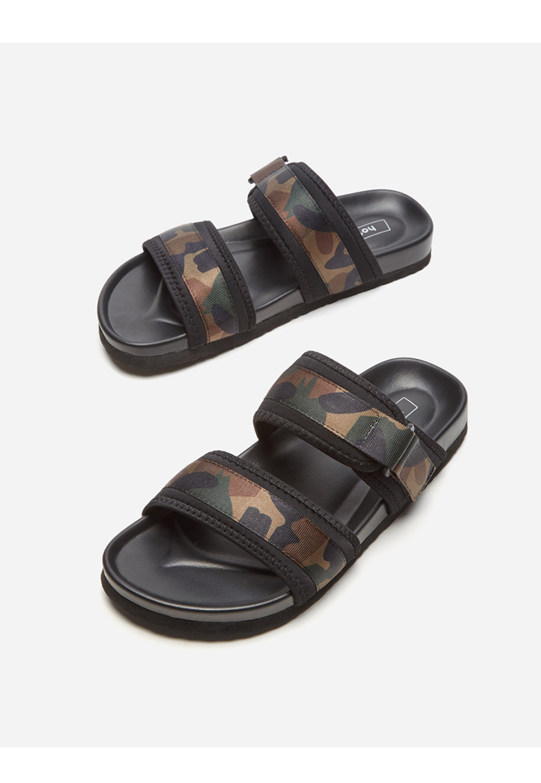 热风男士潮流时尚拖鞋透气拼色休闲一字拖h60m9218