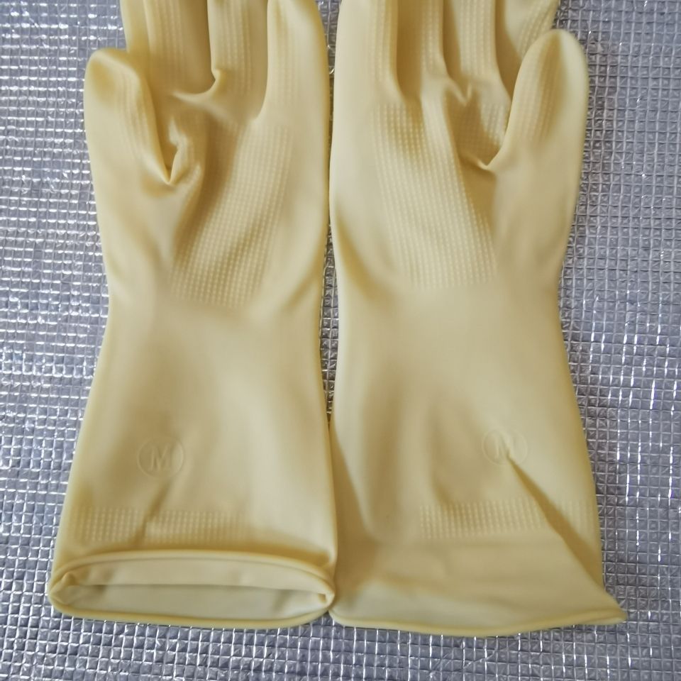 皮手套家务洗碗洗衣服全胶加厚牛筋纯乳胶工业手套家居 越秀山l号10双
