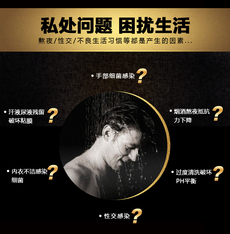 (厂家直营店)普肽 男士私处洗液护理液抑菌止痒去除