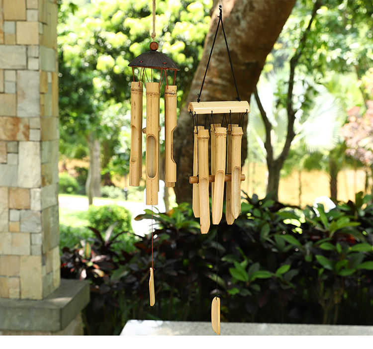 竹制中式风铃挂饰创意手工竹筒酒店装饰空中吊饰夏季复古生日礼物 b款