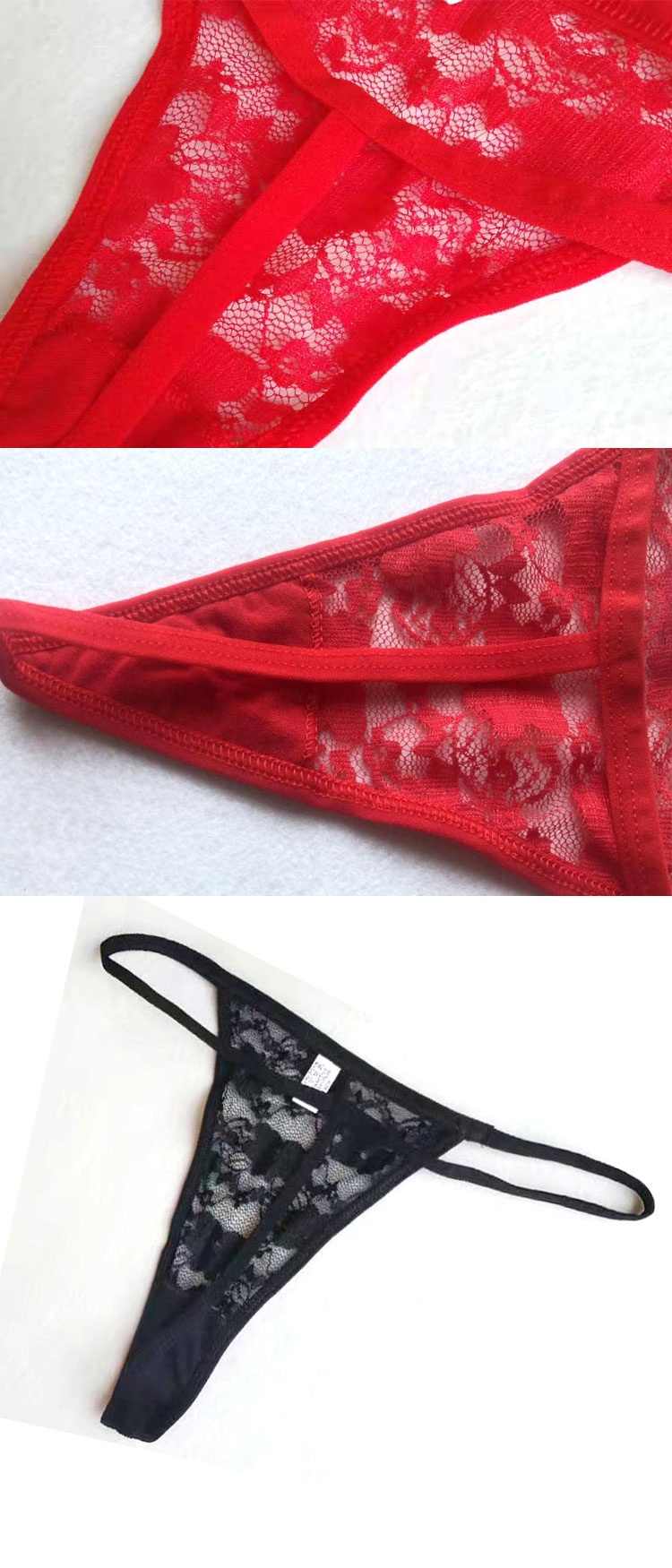 丁字裤女透明性感骚一根线日系蕾丝性惑薄低腰内裤女情调衣人 fish
