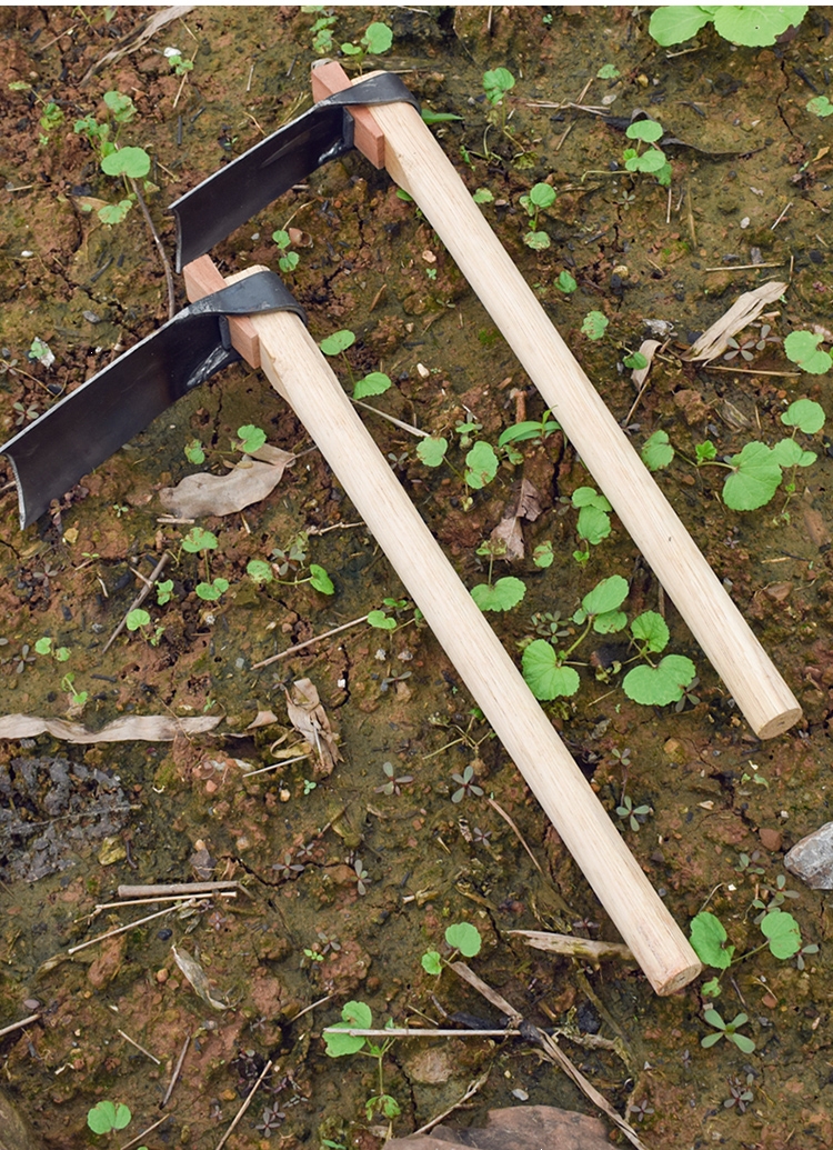 户外小锄头老式种菜挖土阿斯卡利木柄加厚花锄小型小巧种花锄草农具