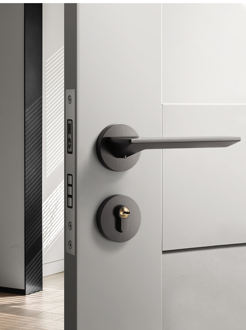 磁吸门锁室内卧室房门锁北欧现代木门锁简约家用分体锁敬平