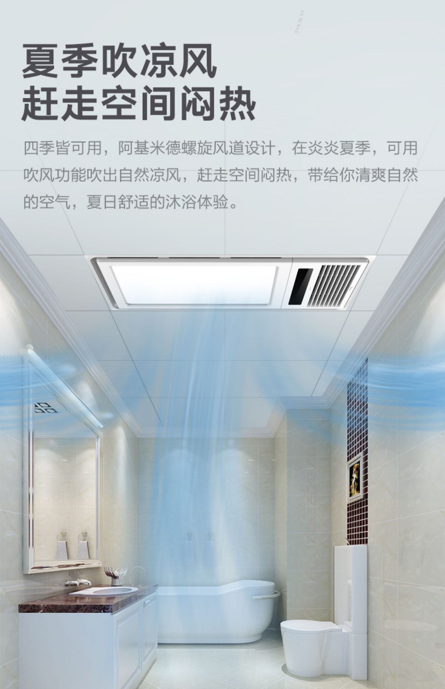 美的风暖浴霸灯集成吊顶五合一室取暖卫生间暖风机排风扇照明一体
