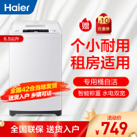 海尔(Haier)6.5公斤家用全自动小神童波轮洗衣机学生机出租屋工程家用洗衣机漂甩二合一 量衣进水EB65M019