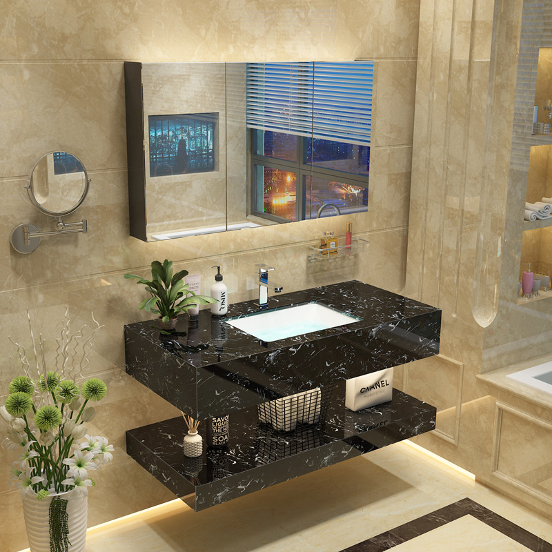 海澳德 卫生间北欧大理石浴室柜洗漱台家用挂墙式洗脸盆现代简约洗手