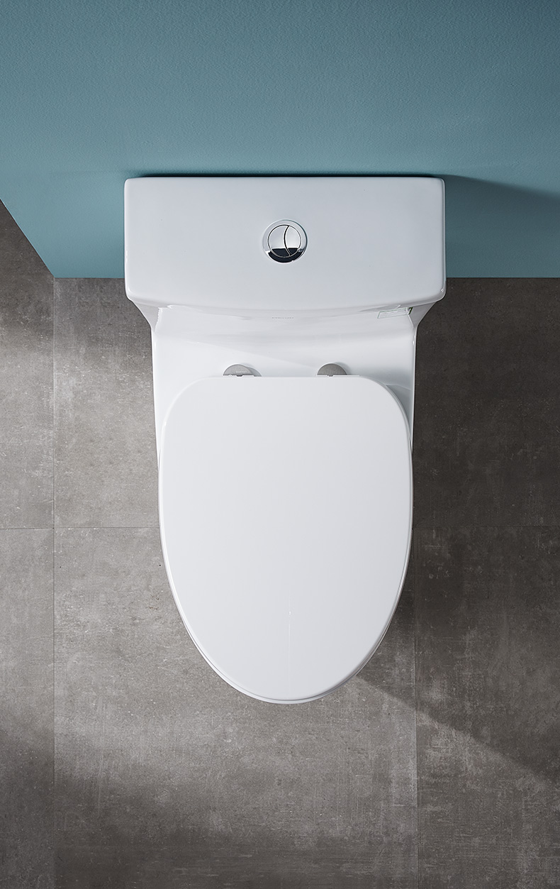 法恩莎卫浴喷射虹吸式马桶超薄盖板一级水效节水防臭大冲力抽水坐便器