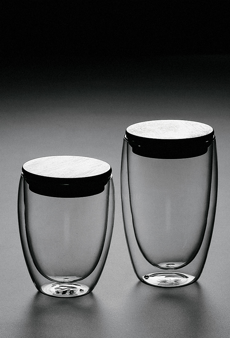 茶水分离泡茶杯耐热双层玻璃杯家用带盖