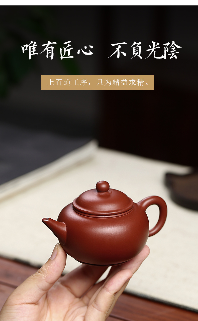 大红袍紫砂壶手工茶壶批发原矿水平壶小品小号宜兴茶具