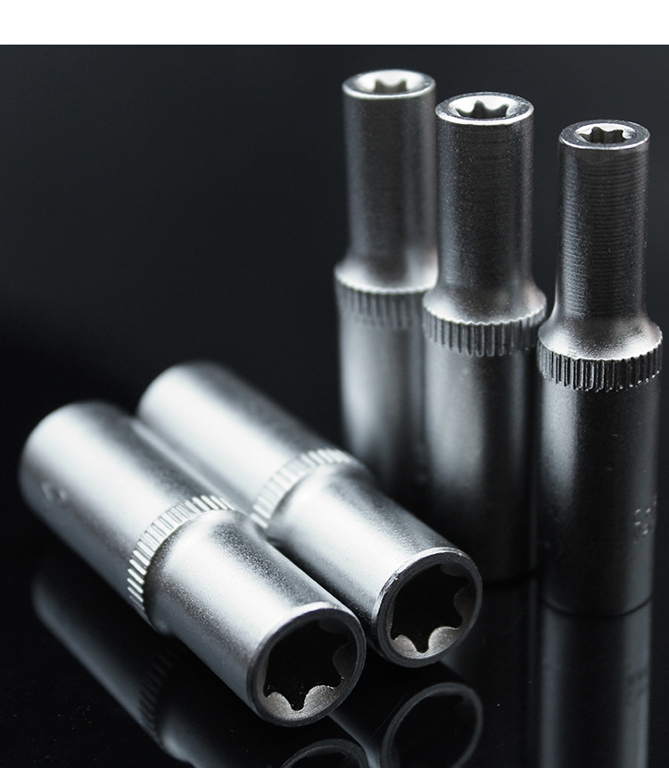 jing ping花型套筒1/4加长e型星型6角梅花套筒头e4e5e6e8e106.3mm小飞