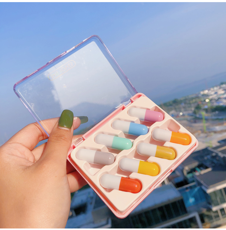 李佳琦推荐mini胶囊口红8支套装药丸唇膏旅行便捷礼盒装网红学生