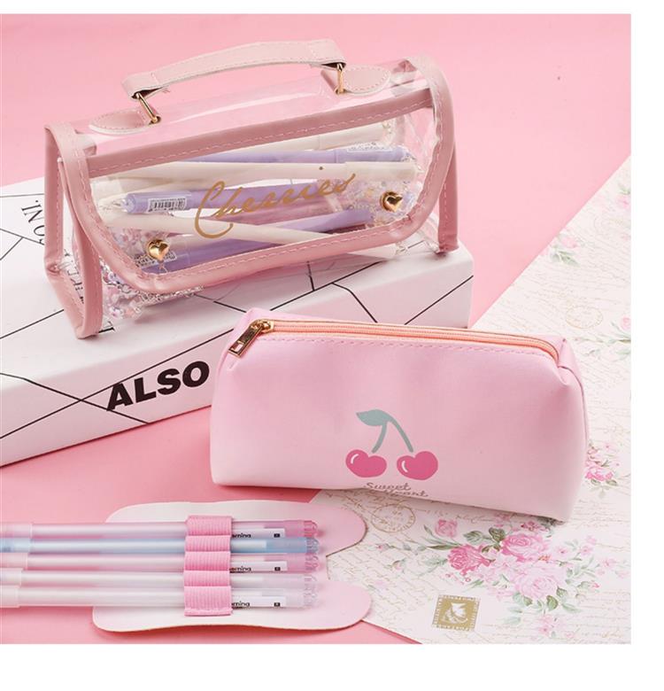 透明笔袋女简约初中生大容量文具盒 网红ins潮少女心高颜值小学生可爱