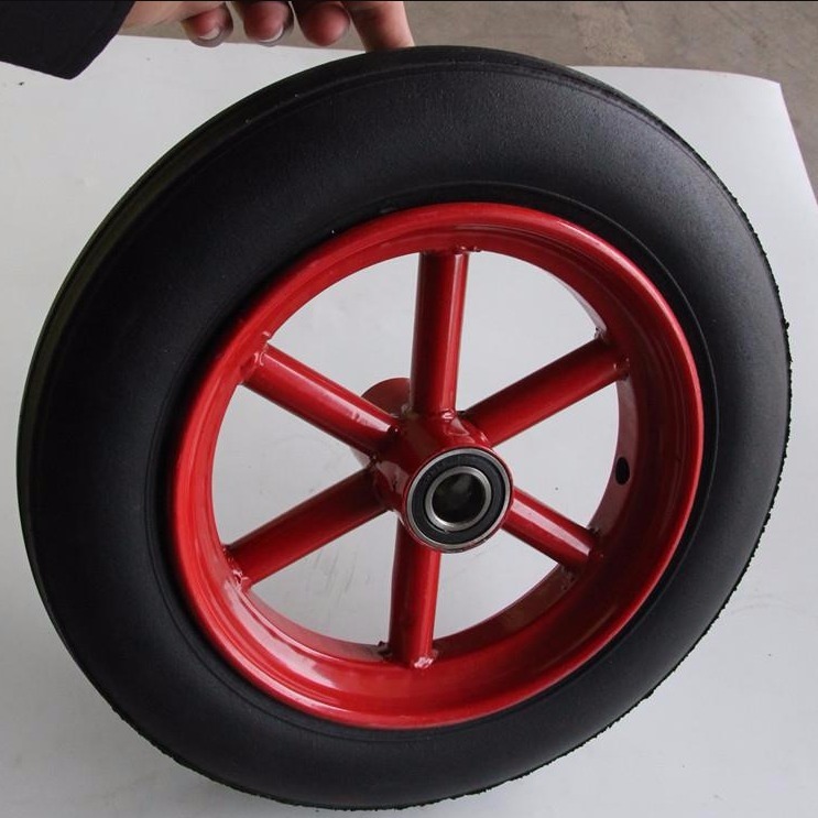 14寸300-8橡胶轮实心轮免充气轮胎14寸老虎车轮手推小推车轮子》无著