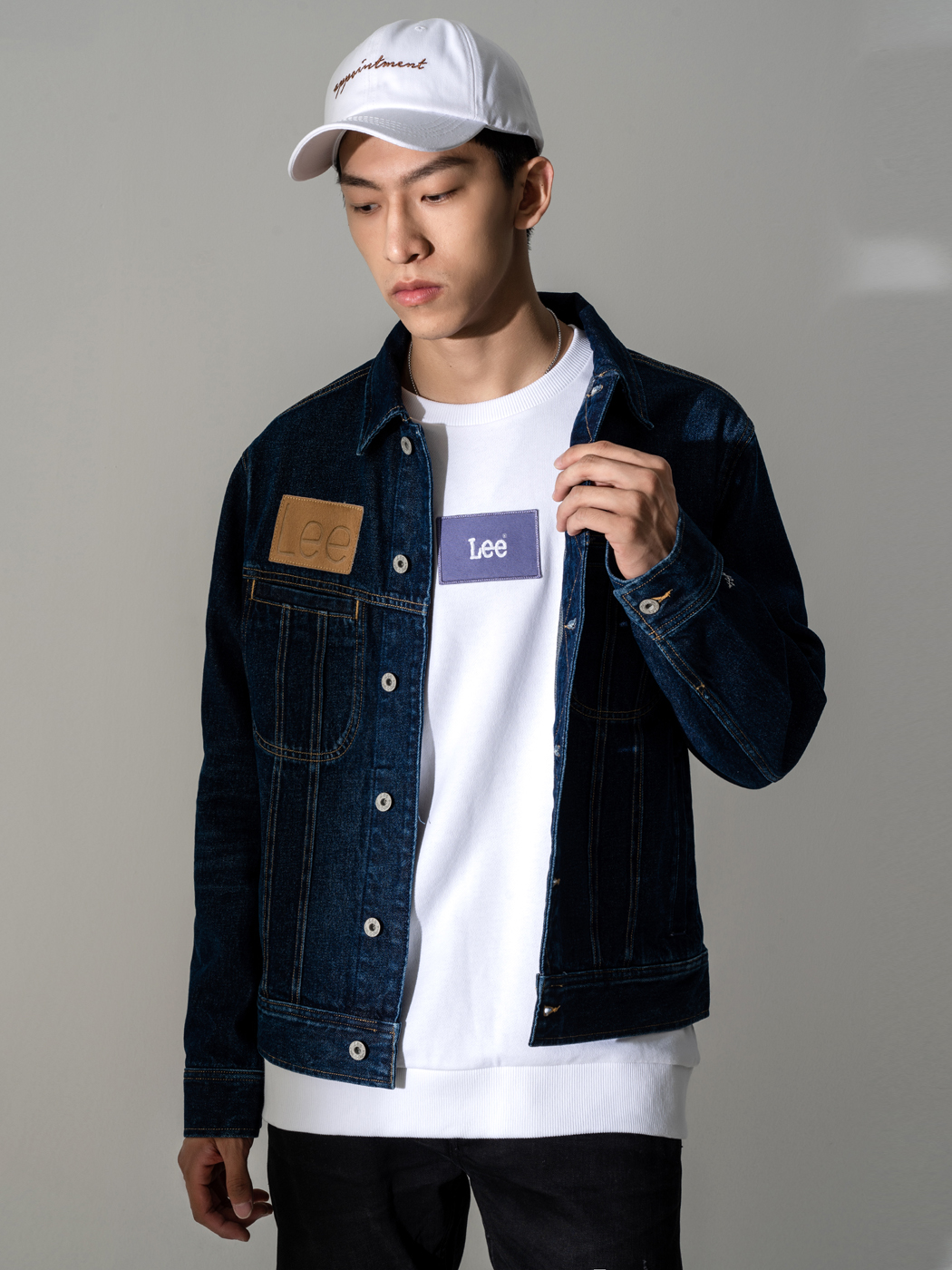 彭于晏同款lee101系列男蓝色棉长袖牛仔夹克