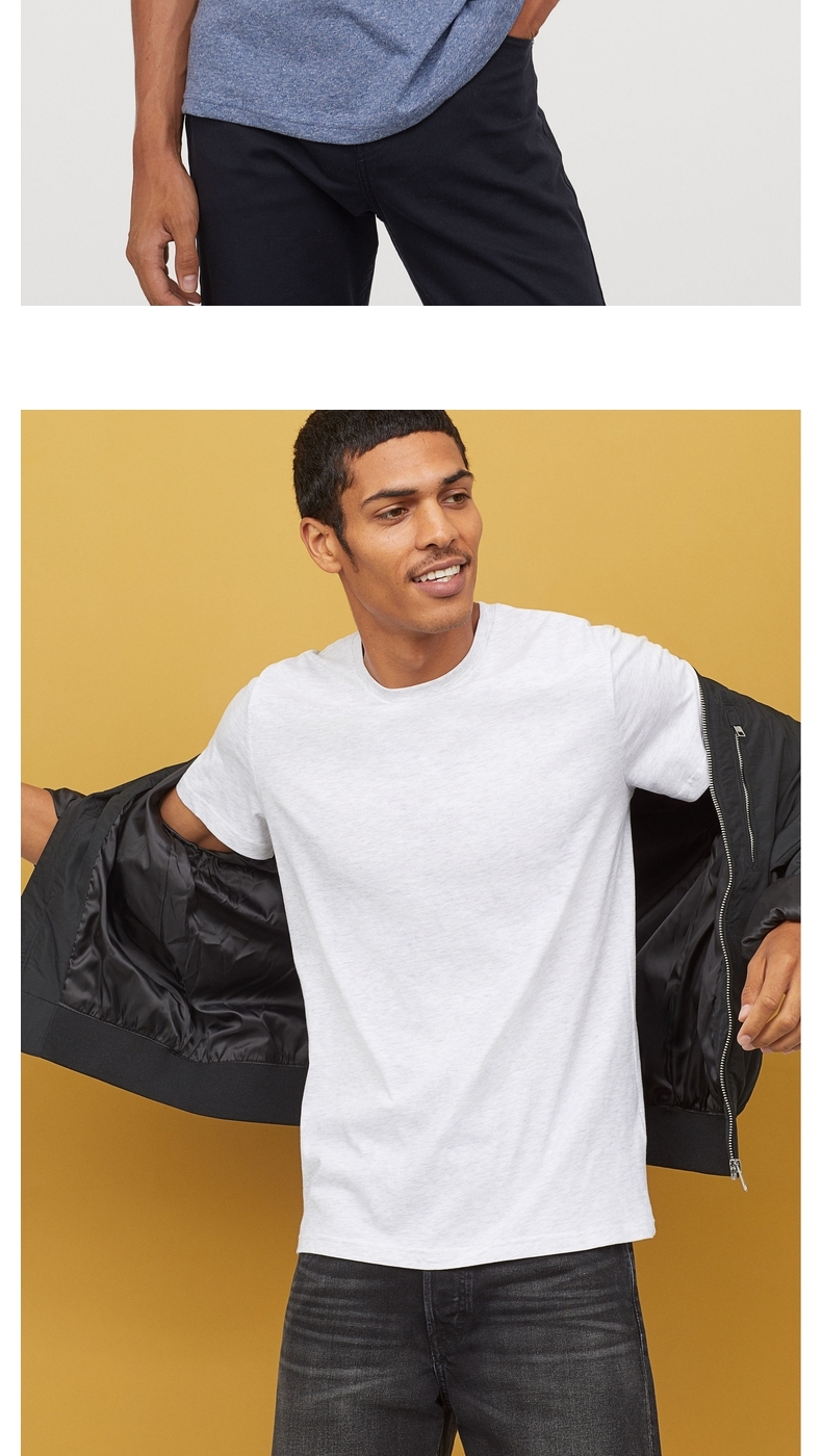 hm divided男装短袖t恤男2020新款纯棉圆领打底衫男 hlcoman