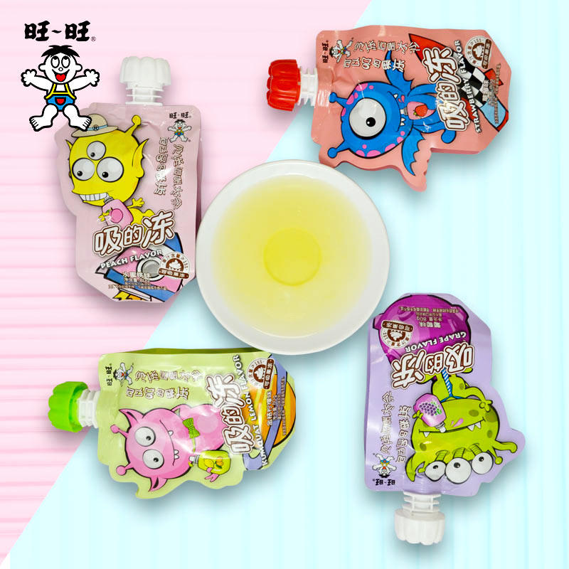 旺旺吸的冻80g5袋草莓香橙混合口味可以吸的果冻果味吸吸冻