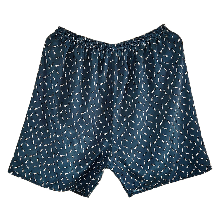 中年男士丝绸大短裤休闲大码印花青年睡裤真丝手感外穿大裤衩 颜色