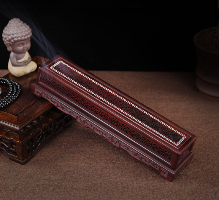 送朋友木质卧香炉熏香炉香盒花镂空沉香炉红酸枝黑檀紫檀线香檀香盒