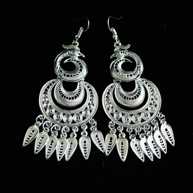 姬咪(jimi)时尚耳饰577022487686 民族风耳环苗族银耳环舞台演出服装