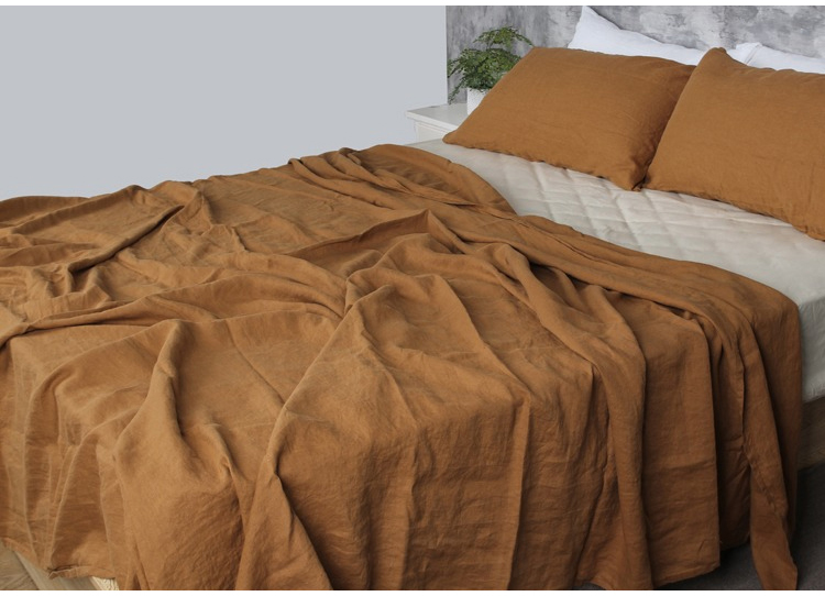 欧美风亚麻床单酵素水洗柔软亲肤夏季15m18米双人麻布被单