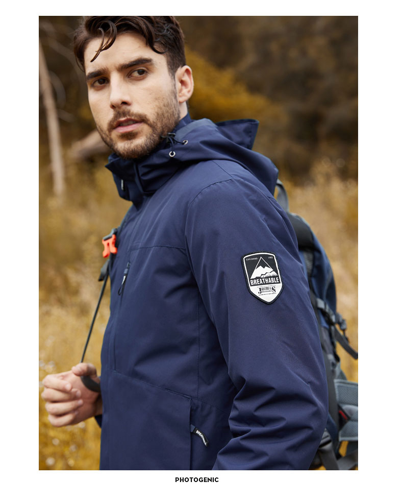 木林森mulinsen三合一两件套羽绒棉内胆冲锋衣加绒加厚保暖锁温钓鱼服