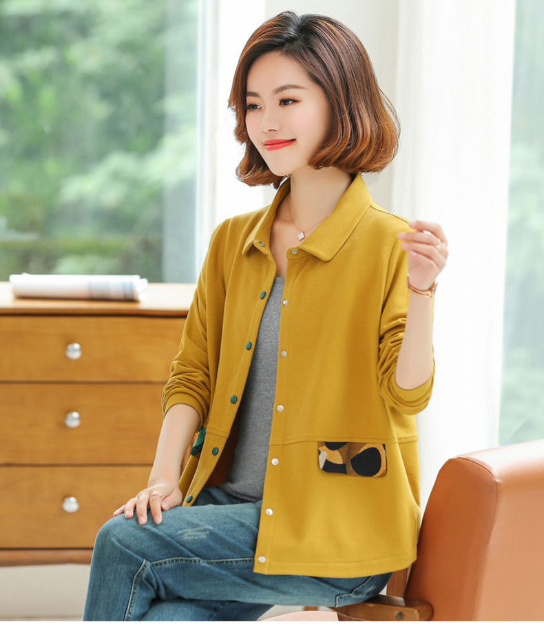 珂卡慕(kekamu)女士春天穿的衣服中年妈妈春秋小外套女长袖春装薄款