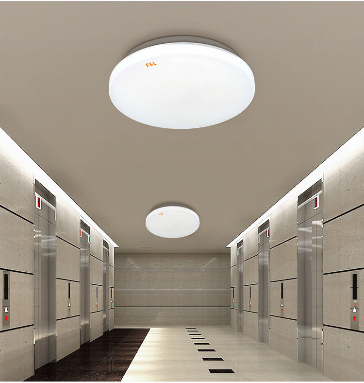 佛山照明led微波感应吸顶灯楼梯走廊停车场人体感应声控灯具圆形14w