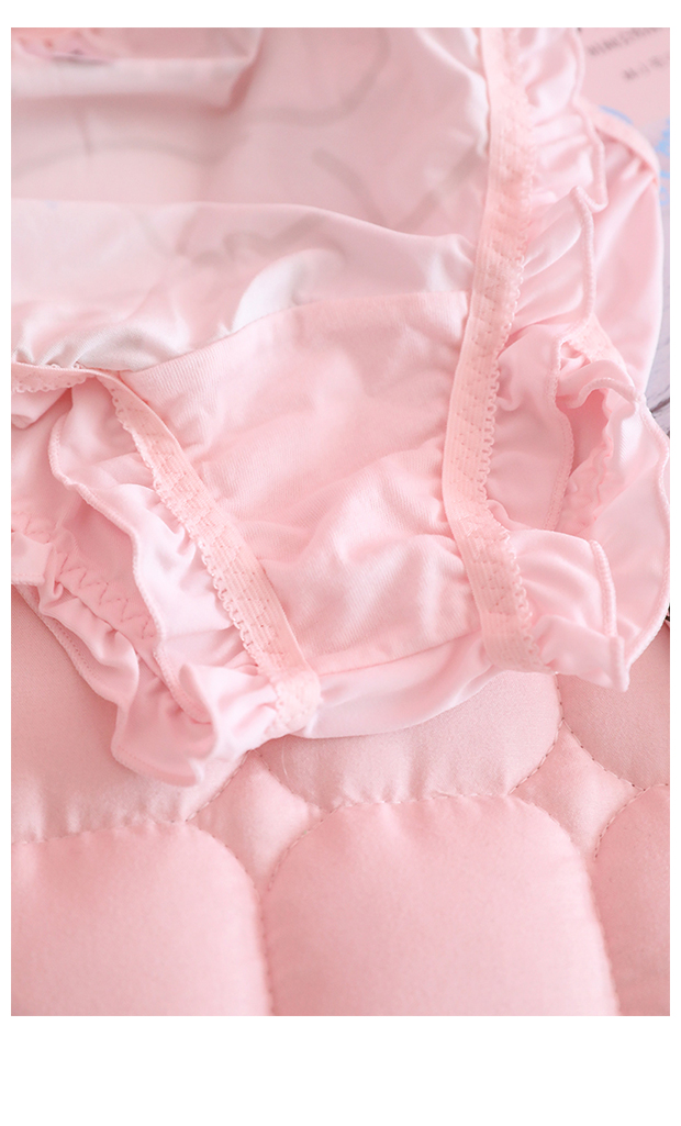 粉色内裤女少女日系甜美可爱透气性感蕾丝裆三角底裤