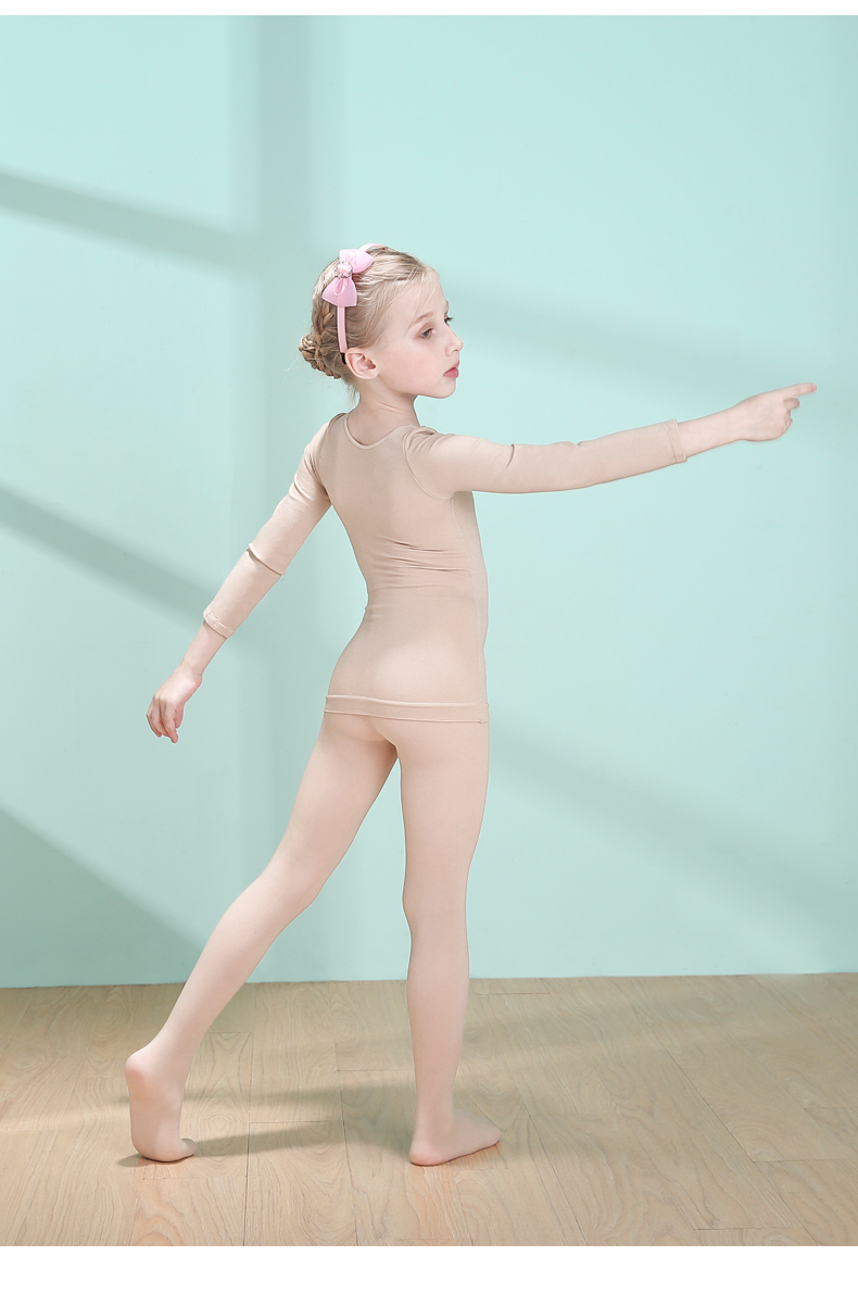 儿童肉色打底衣舞蹈服演出隐形套装内衣加绒女童白打底衫肤色紧身