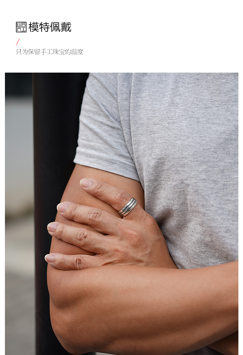 姬咪(jimi)时尚戒指607635637905 高桥盾戒指霸气复古925纯银高桥吾郎