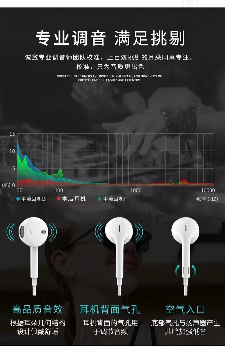 《新款vivos9耳机线控通话耳麦听歌k歌高音质原装手机通用游戏耳塞