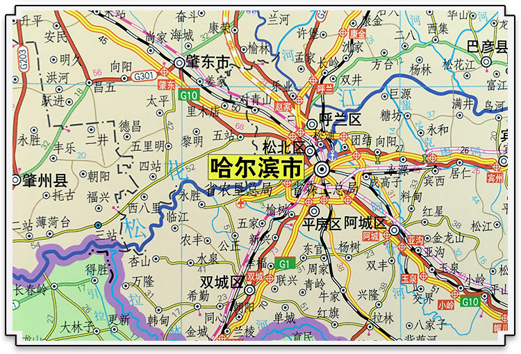 東三省交通掛圖2018全新正版超大141米啞光高清防水行政交通旅遊河流