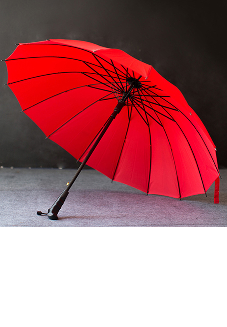 净也红雨伞出嫁婚礼男女喜庆彩虹伞长柄结婚伞新娘伞红伞红色雨伞