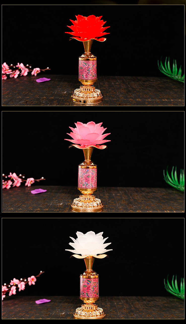 电蜡烛台led莲花灯念佛机佛供灯电子供佛灯长明灯供佛供财神佛具