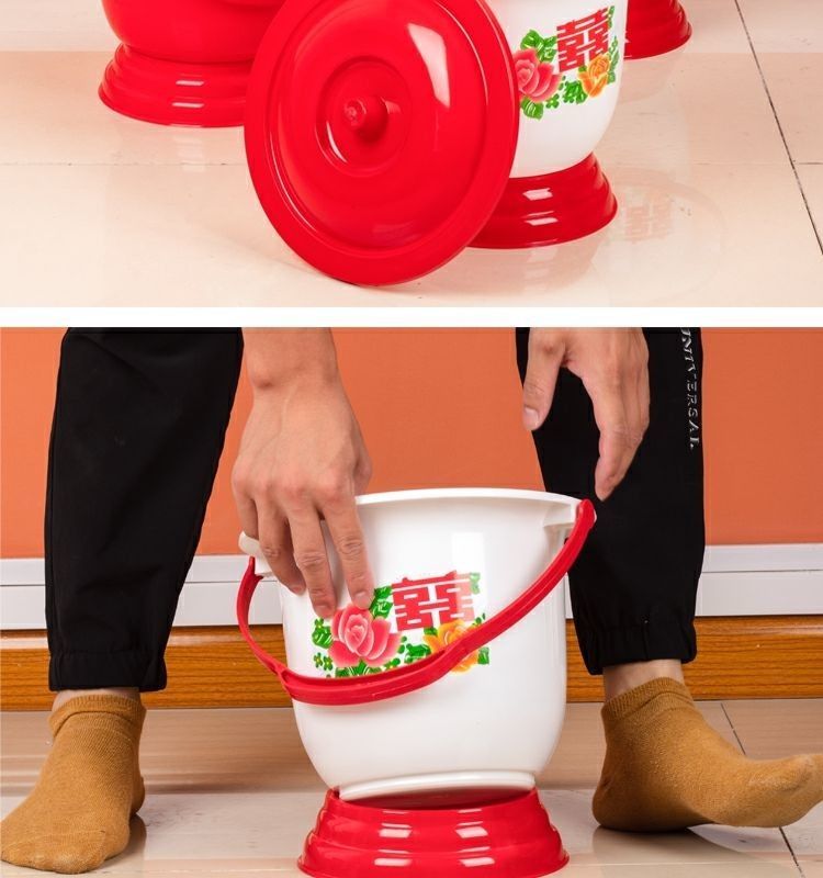 《家用痰盂坐便器塑料带盖加厚夜壶儿童尿壶尿桶起夜便盆结婚子孙桶 