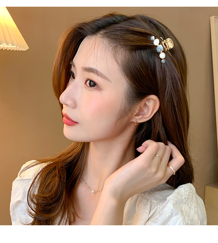 抓夹发夹侧边夏季刘海小夹子女头饰鲨鱼夹发饰小爪子发卡珍珠小抓夹