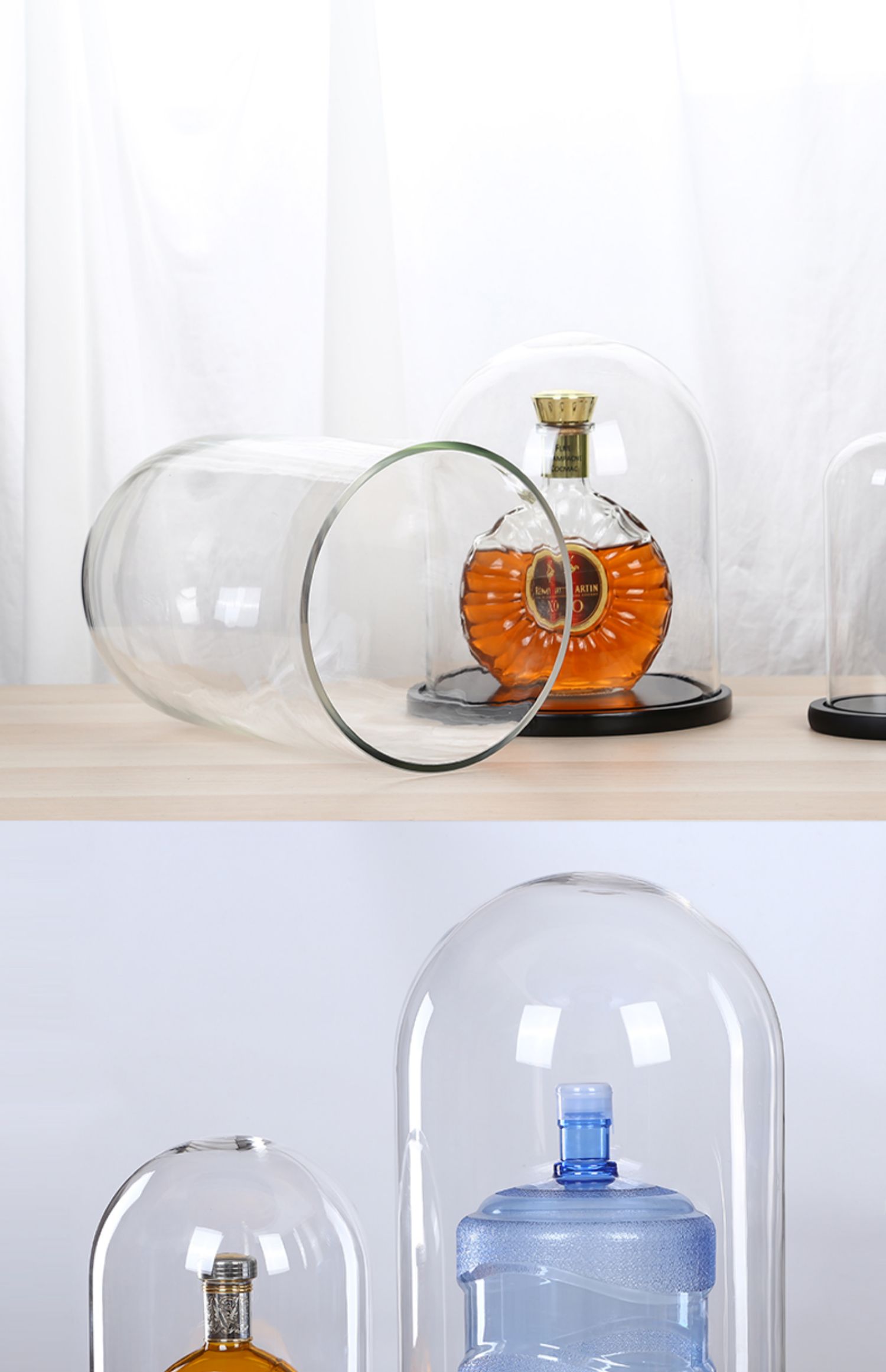 透明玻璃罩子珠宝饰工艺品展示罩古玩摆件防尘罩圆形特大号玻璃罩